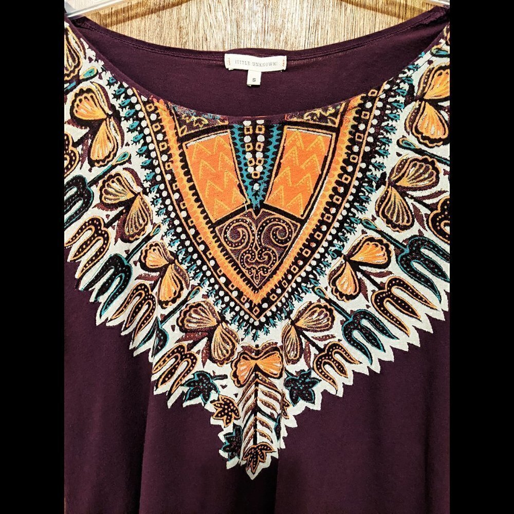 UO x Title Unknown High Low Oversized Boho T-shirt S - Picture 3 of 4